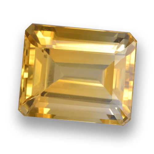 Citrine Orange doré profond naturelle Taille émeraude, 5.90 ct, VVS-VS