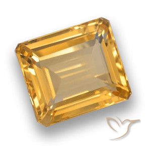 Citrine Orange-or naturelle Octogone / coupe Émeraude, 5.27 ct, VVS-VS