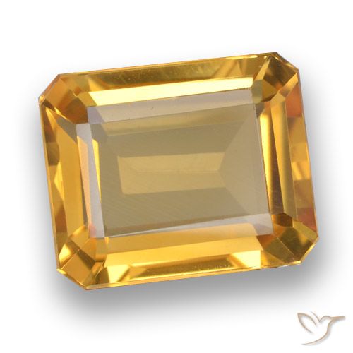 Citrine Orange-or moyen-léger naturelle Octogone / coupe Émeraude, 5.18 ct, VVS-VS