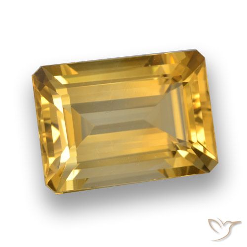 Citrine Orange Doré naturelle Octogone / coupe Émeraude, 7.21 ct, VVS-VS