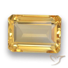 Citrine Doré moyen-léger naturelle Octogone / coupe Émeraude, 7.09 ct, VVS-VS