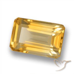 Citrine Doré moyen-foncé naturelle Octogone / coupe Émeraude, 4.95 ct, VVS
