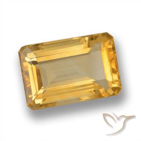 Citrine Doré moyen-foncé naturelle Octogone / coupe Émeraude, 4.09 ct, VVS-VS