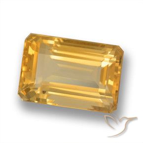 Citrine Doré foncé naturelle Octogone / coupe Émeraude, 4.96 ct, VVS