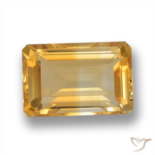 Citrine Doré foncé naturelle Octogone / coupe Émeraude, 4.07 ct, VVS-VS