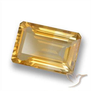 Citrine Doré foncé naturelle Octogone / coupe Émeraude, 4.07 ct, VVS-VS