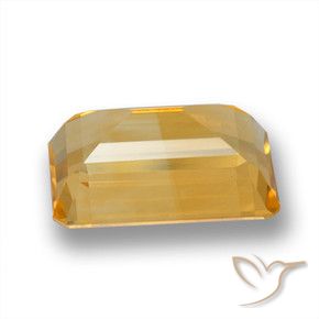 Citrine Doré foncé naturelle Octogone / coupe Émeraude, 4.07 ct, VVS-VS