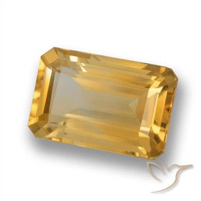 Citrine Orange-or naturelle Octogone / coupe Émeraude, 3.80 ct, VVS