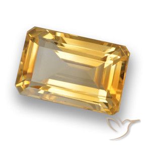 Citrine Orange-or moyen-léger naturelle Octogone / coupe Émeraude, 4.65 ct, VVS-VS