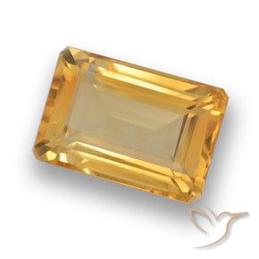 Citrine Orange-or naturelle Octogone / coupe Émeraude, 4.37 ct, VVS-VS
