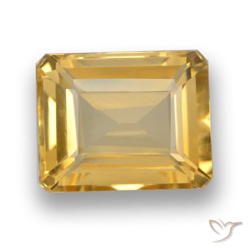 4.41ct Naturel Orange-or Citrine, Taille émeraude, VVS