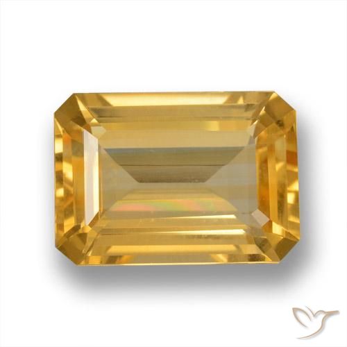 6.42ct Naturel Or Citrine, Taille émeraude, VVS