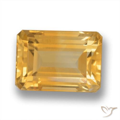 Citrine Orange-or moyen-léger naturelle Octogone / coupe Émeraude, 8.79 ct, VVS-VS