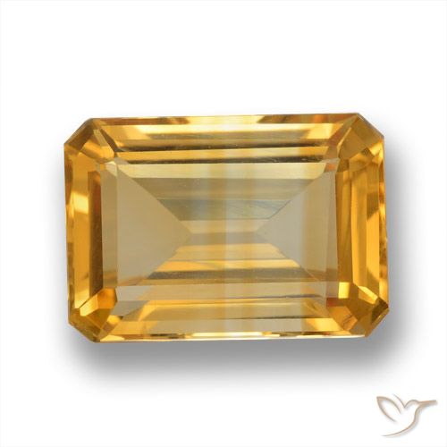 Citrine Orange-or moyen-léger naturelle Octogone / coupe Émeraude, 6.37 ct, VVS-VS