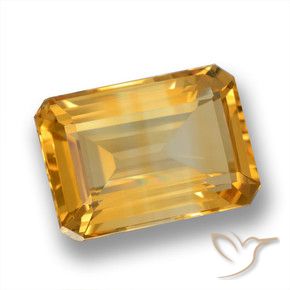 Citrine Orange-or moyen-léger naturelle Octogone / coupe Émeraude, 6.37 ct, VVS-VS