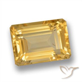 Citrine Or naturelle Octogone / coupe Émeraude, 7.63 ct, VVS-VS