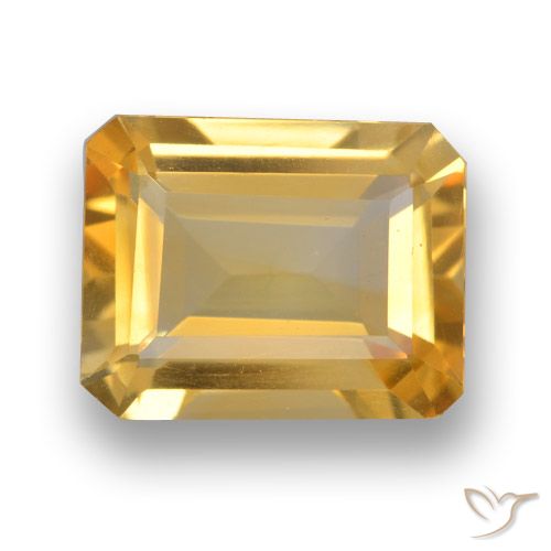 Citrine Orange Doré naturelle Octogone / coupe Émeraude, 3.76 ct, VVS-VS