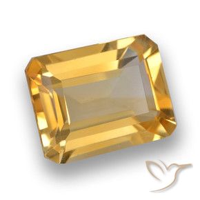 Citrine Orange Doré naturelle Octogone / coupe Émeraude, 3.76 ct, VVS-VS
