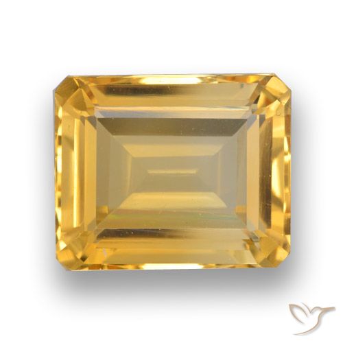 4.16ct Naturel Doré moyen-foncé Citrine, Taille émeraude, VVS