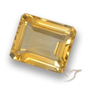 Citrine Doré moyen-foncé naturelle Octogone / coupe Émeraude, 4.16 ct, VVS