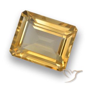 Citrine Doré moyen-foncé naturelle Octogone / coupe Émeraude, 4.34 ct, VVS-VS
