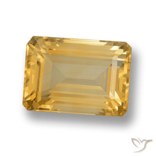 7.80ct Naturel Or moyen Citrine, Taille émeraude, VVS-VS