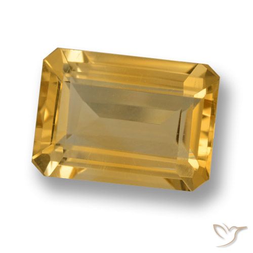 6.79ct Naturel Doré foncé Citrine, Taille émeraude, VVS-VS