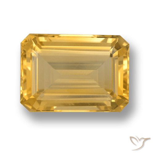 7.52ct Naturel Or moyen Citrine, Taille émeraude, VVS
