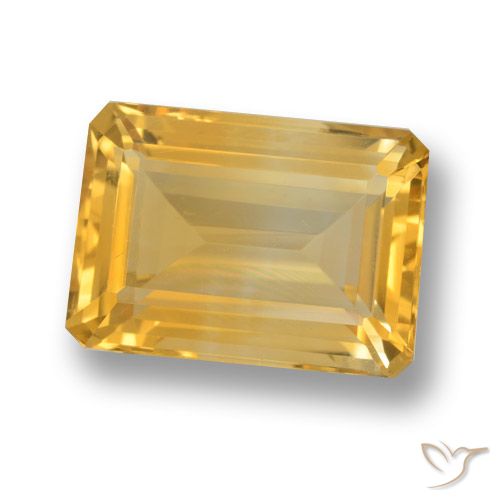Citrine Orange doré profond naturelle Octogone / coupe Émeraude, 7.06 ct, VVS