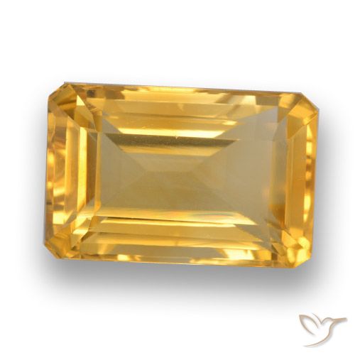 Citrine Orange Doré naturelle Octogone / coupe Émeraude, 4.29 ct, VVS-VS