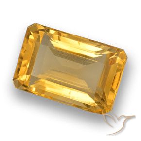 Citrine Orange Doré naturelle Octogone / coupe Émeraude, 4.29 ct, VVS-VS