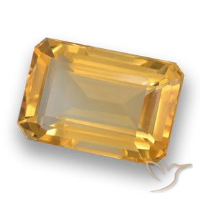 Citrine Orange doré profond naturelle Octogone / coupe Émeraude, 4.54 ct, VVS-VS