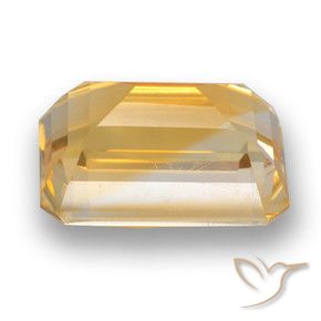 Citrine Orange doré profond naturelle Octogone / coupe Émeraude, 4.54 ct, VVS-VS