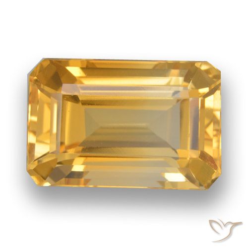 4.63ct Naturel Orange doré profond Citrine, Taille émeraude, VVS-VS