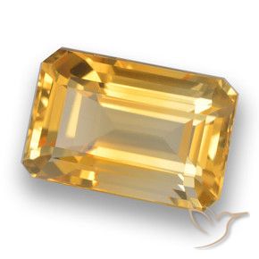 Citrine Orange doré profond naturelle Octogone / coupe Émeraude, 4.63 ct, VVS-VS