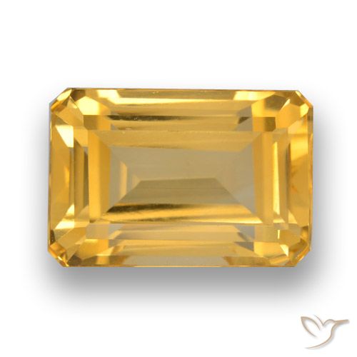 5.68ct Naturel Orange Doré Citrine, Taille émeraude, VVS-VS