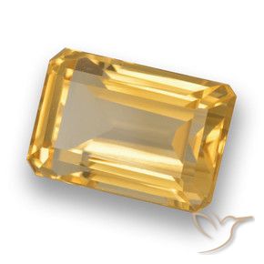 Citrine Orange Doré naturelle Octogone / coupe Émeraude, 5.68 ct, VVS-VS
