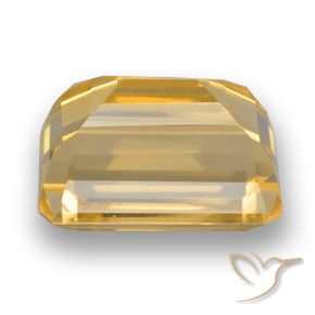 Citrine Orange Doré naturelle Octogone / coupe Émeraude, 5.68 ct, VVS-VS