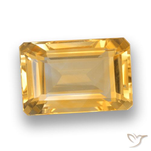 Citrine Orange doré profond naturelle Octogone / coupe Émeraude, 4.50 ct, VVS