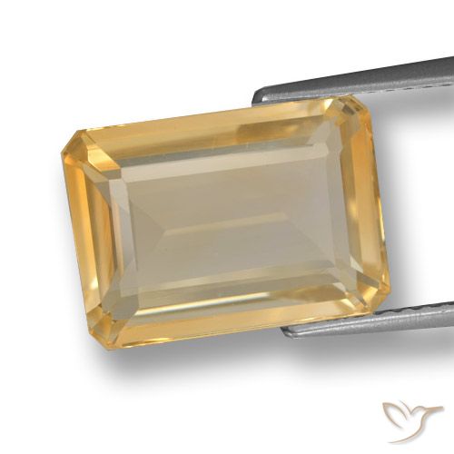6.89ct Naturel Or Citrine, Taille émeraude, VVS-VS