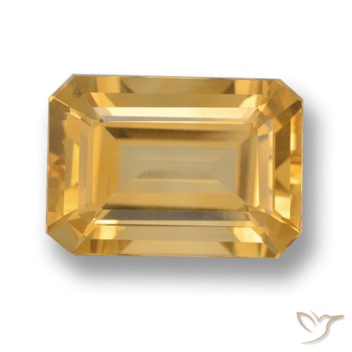 6.82ct Naturel Orange-or Citrine, Taille émeraude, VVS