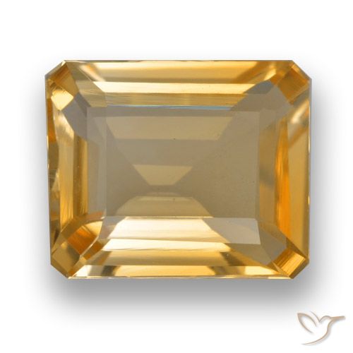 3.46ct Naturel Orange-or Citrine, Taille émeraude, VVS