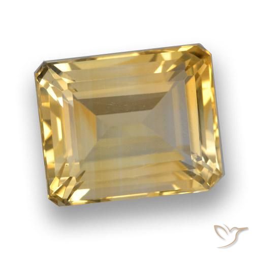 4.83ct Naturel Doré léger Citrine, Taille émeraude, VVS-VS