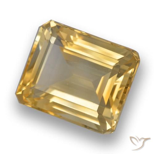 Citrine Doré léger naturelle Octogone / coupe Émeraude, 4.83 ct, VVS-VS
