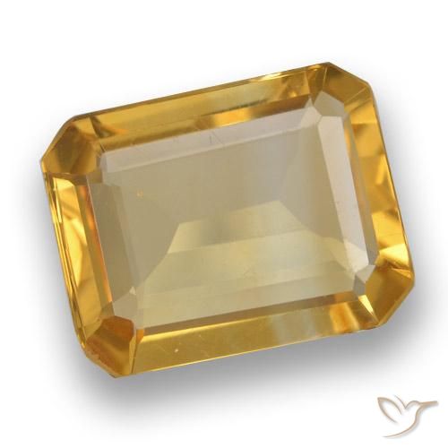 Citrine Orange doré profond naturelle Octogone / coupe Émeraude, 2.96 ct, VVS-VS