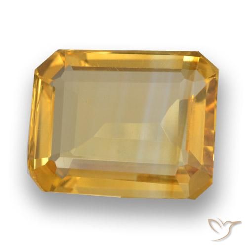 Citrine Orange doré profond naturelle Octogone / coupe Émeraude, 2.96 ct, VVS-VS
