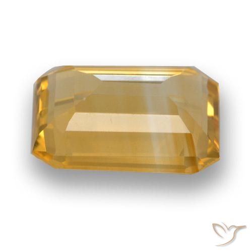 Citrine Orange doré profond naturelle Octogone / coupe Émeraude, 2.96 ct, VVS-VS