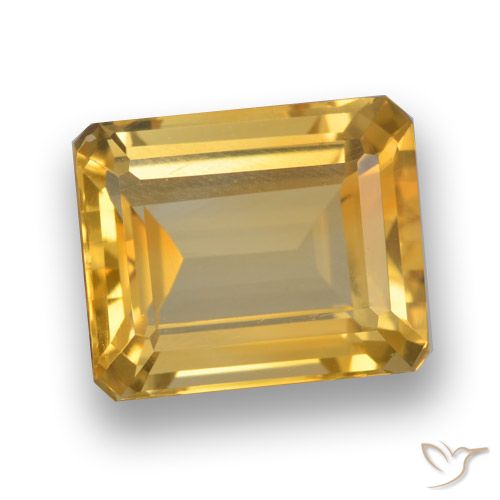 4.40ct Naturel Doré foncé Citrine, Taille émeraude, VVS