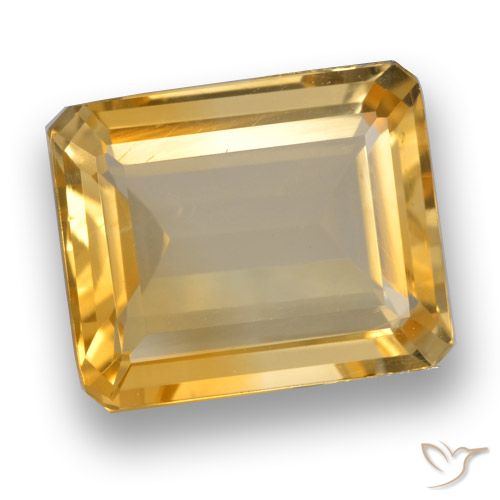 Citrine Doré moyen-foncé naturelle Octogone / coupe Émeraude, 3.64 ct, VVS