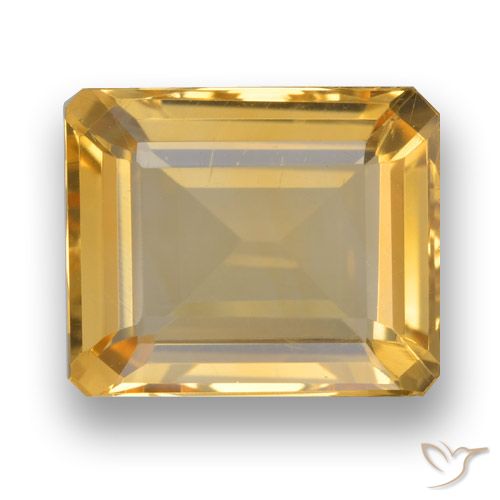 3.92ct Naturel Orange doré profond Citrine, Taille émeraude, VVS-VS